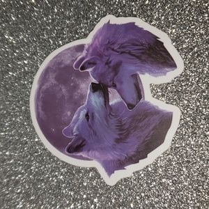 ART NATURE WOLF MOON waterproof Sticker